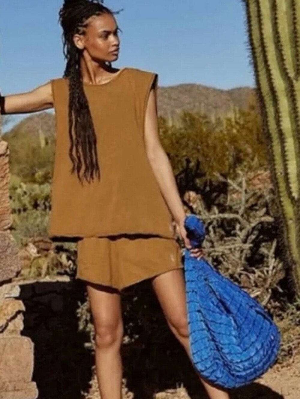 2-PIECE SET" HOT-SHOT REVERSIBLE TANK TOP, SHORTS SET" BY "FREE PEOPLE MOVEMENT